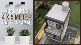 Desain Rumah Lahan Mungil 4 Kamar di Lahan 4x5 Meter