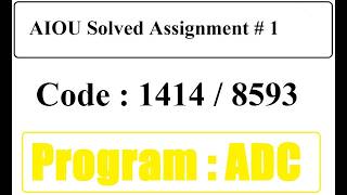 AIOU Code 1414 Solved Assignment No 1 Spring 2026 | 03468885319