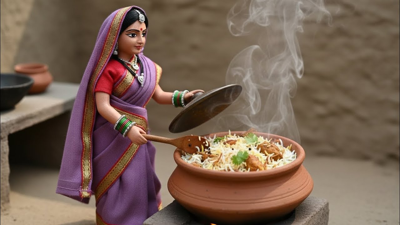Miniature Doll Chicken Biryani Cooking ASMR | Tiny Indian Village ...
