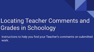 How to View Teacher Comments and Grades in the Schoology App