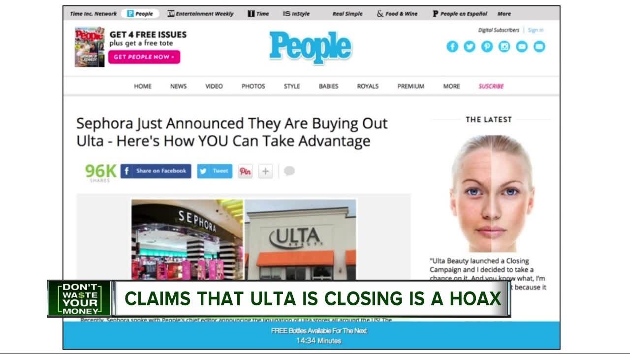 Claims that Ulta is closing is a hoax