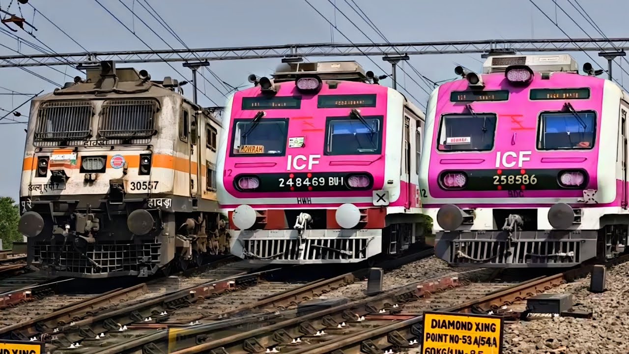 Different EMU Locals & Express Action spotted of Howrah Division #indianrailways #traingadi #railway