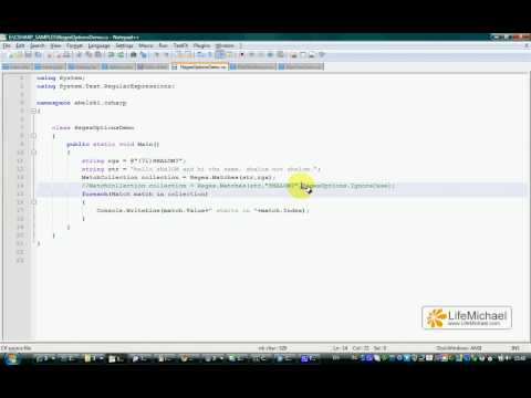 C# RegexOptions Demo