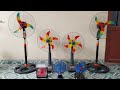 4 electric fans with original painted blades and 3 homemade mini fans - which one is the strongest?