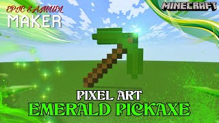 HOW TO CREATE THE EMERALD PICKAXE PIXEL ART IN MINECRAFT