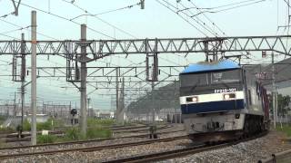JR貨物 EF210-101 貨物列車(5085レ 桃太郎 100番台トップ№) 米原操車場横