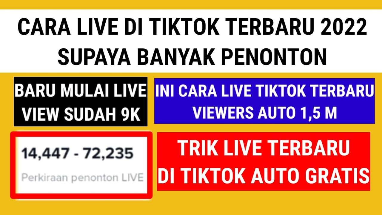 cara live di tiktok biar banyak penonton | cara agar live tiktok rame