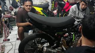 Setting suzuki Satria fu road race kenalpot SCK