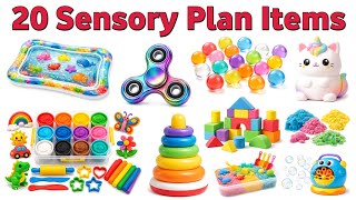20 Sensory Play Items Name 🧸 | बच्चों के लिए इंग्लिश सीखें 🎨 Fun Kids Learning Video ✨