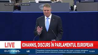 Iohannis a cerut aderarea României la Schengen și cu frontierele terestre, în Parlamentul European