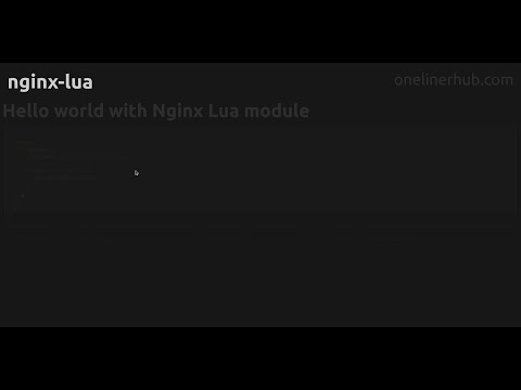 Hello world with Nginx Lua module