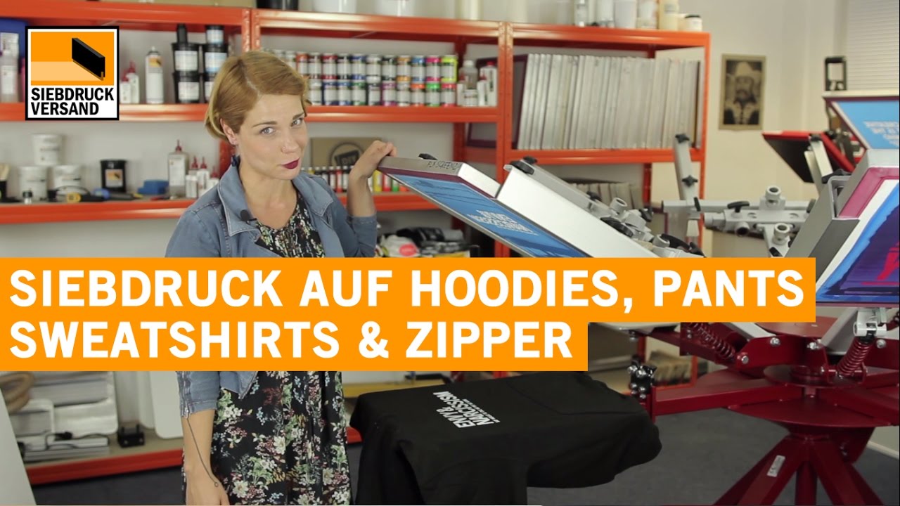 Siebdruck auf Hoodies, Zipper, Hosen und Sweatshirts - YouTube