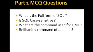 SQL Part 2 #MCQ OF FIRST SQL Part #CommentFirstIFYouKnow
