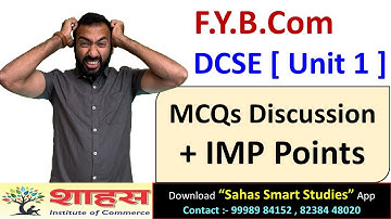 New DCSE Unit 1 MCQs + IMP Points Discussion #fybcom #msu #msuexam #mcq #bhavinshah #sahas