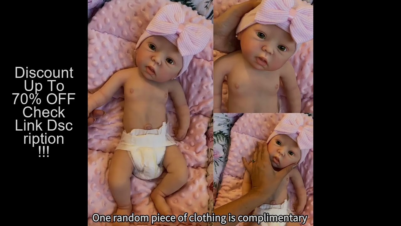 Aizwa1 18 Inch Lifelike Silicone Reborn Doll Girl Handmade Lifelike Bebe Soft Touch Reborn Baby Doll