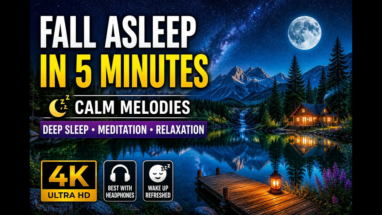 "You Will Fall Asleep in 5 Minutes 😴 4K Deep Sleep Music & Calm ...