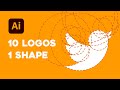 10 famous logos created using only circles  adobe illustrator tutorial