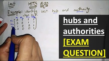 hubs and authorities [EXAM QUESTION] | hubs & authorities in big data mining analytics in hindi urdu