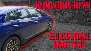 Hyundai Ioniq electric 38kWh..Eco \& normal range tests