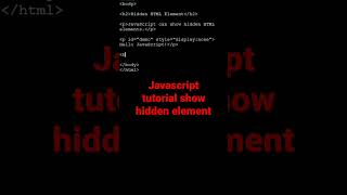 javascript tutorial for beginners show and hide javascript element