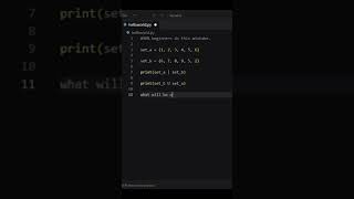 Python Set Union (|) Explained | Predict the Output #shortsvideo #pythonsets #programming