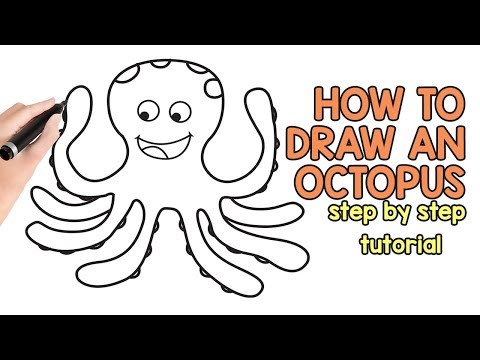 How to draw an octopus - step by step drawing tutorial