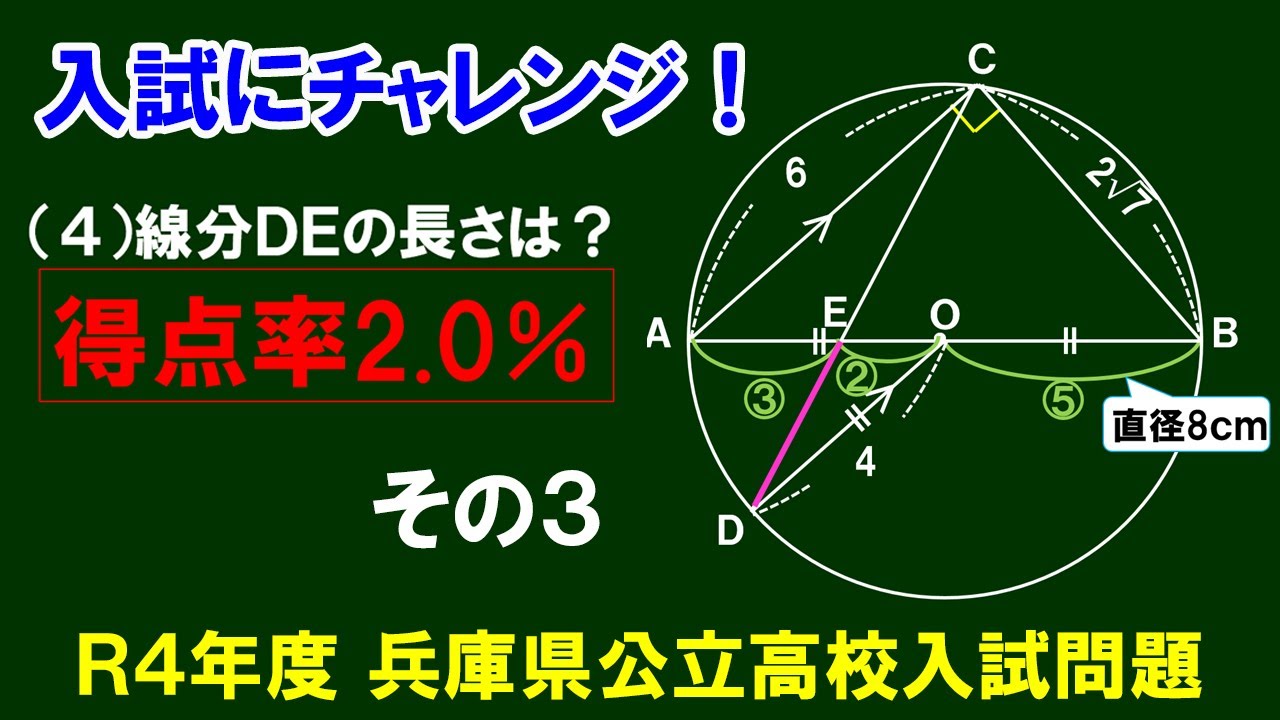 入試にチャレンジ】R4年度 兵庫県公立高校入試 図形問題 その3〔3