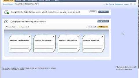 Resetting the PathBuilder Test in MyFoundationsLab