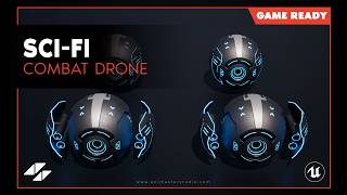 Sci-Fi Autonomous Combat Drone – Rigged & Animated 3D Asset | Unreal Engine 5