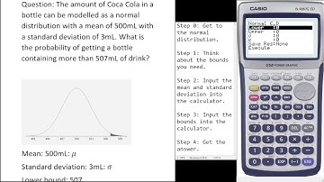 Using Casio fx-9860G to get Normal Distributions with a lower bound only