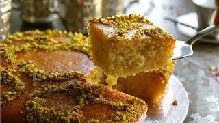 Basbousa , Middle Eastern Dessert, Semolina Cake