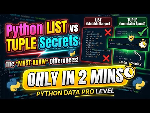 Stop Overusing Python Lists! ❌ List vs Tuple in 2 Mins | Python Basics for Beginners
