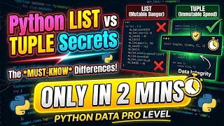 Stop Overusing Python Lists! ❌ List vs Tuple in 2 Mins | Python Basics for Beginners