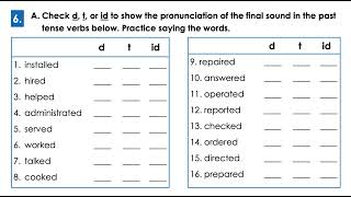 Book 2B Chapter 6: Pronunciation of Regular Past Tense Verbs