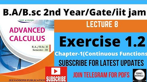 Exercise 1.2 Advance Calculus B.A/B.sc 2nd Year Maths | #advance_calculus #2ndyearmaths #babscmaths