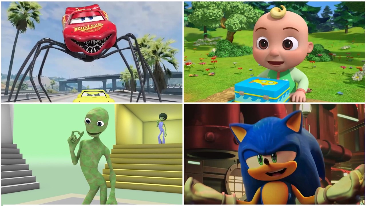 Mcqueen exe🆚Cocomelon🆚Alien dance🆚Sonic - Tiles Hop EDM Rush