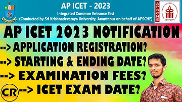 #AP_ICET_2023 AP ICET-2023 NOTIFICATION, REGISTRATION DATES, EXAMINATION FEES AND ICET EXAM DATE.