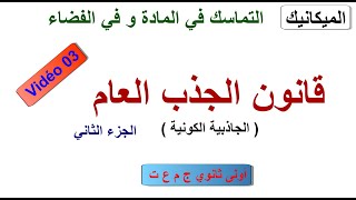 التماسك في المادة و في الفضاء/02 قانون الجذب العام(ج 02)/أولى ثانوي