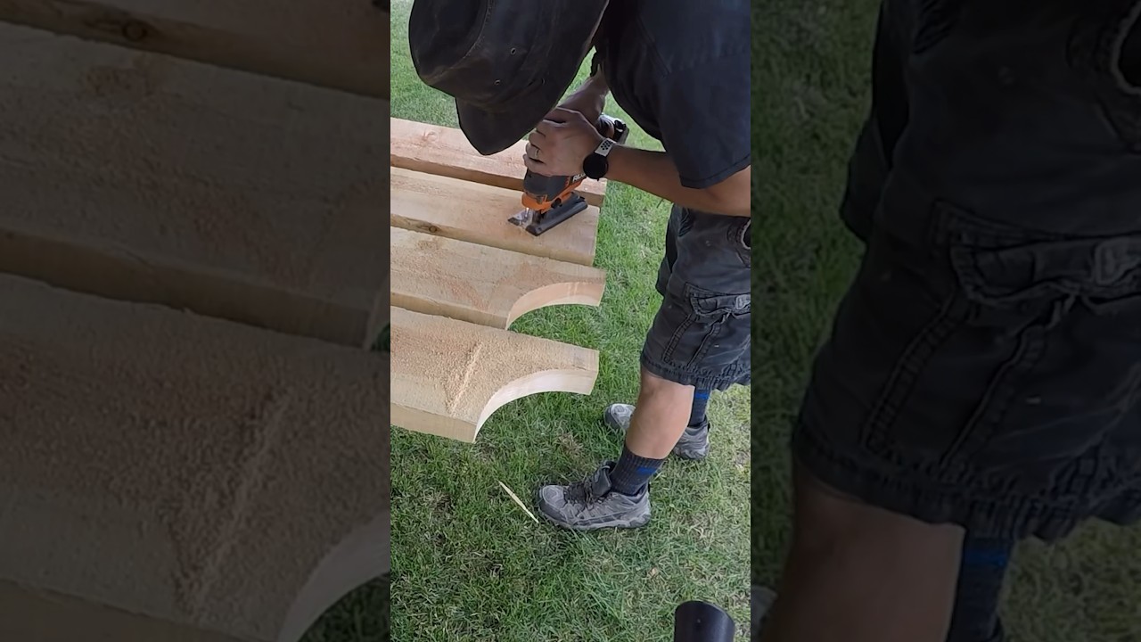 DIY Arbor Swing: How to Cut Pergola Rafter Tail Designs (with Printable Patterns) | Remodelaholic diy-arbor-swing-how-to-cut-pergola-rafter-tail-designs-with-printable-patterns-remodelaholic