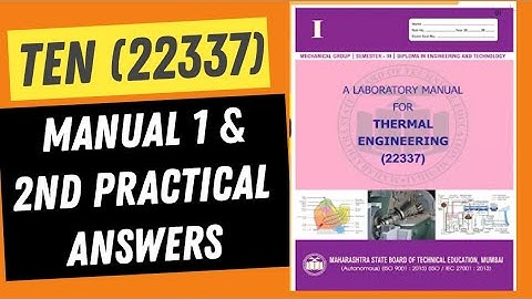 thermal engineering (22337) manual answer 1&2nd practical | msbte helper