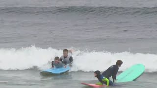 Pacifica surfers take advantage ahead of heat wave, expected crowds