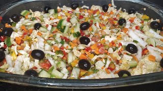 Arabic salad||fattoush salad recipe||easy tasty super salad||healthy salad recipe in Malayalam
