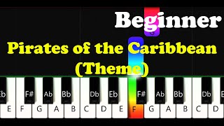 Pirates of the Caribbean Theme Easy Piano for Beginners