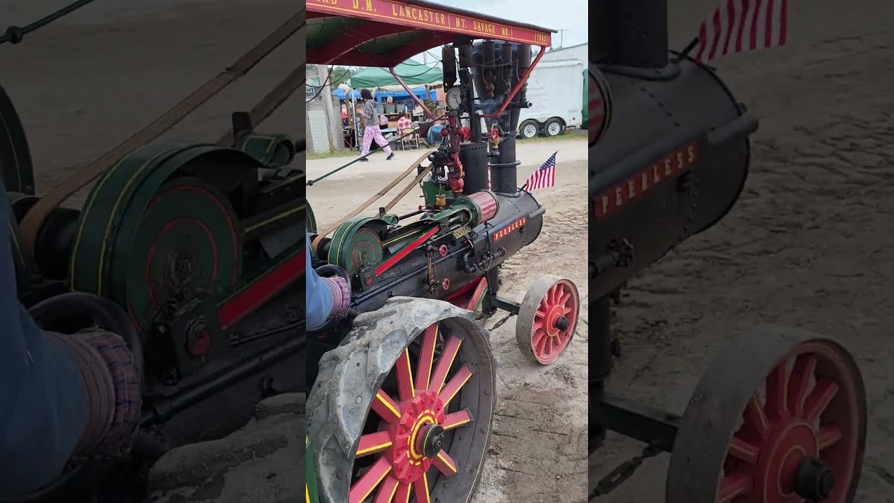 1/2 Scale Peerless, Lancaster Model Steam Engine Driving by 