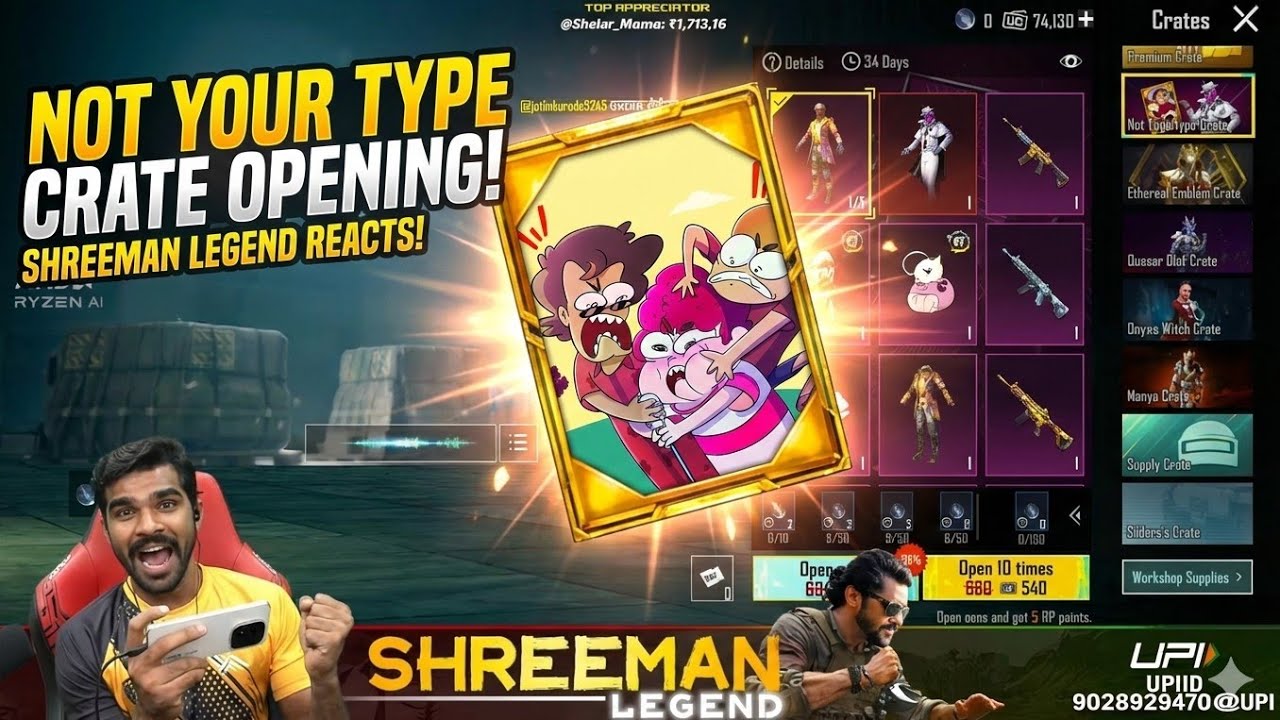 Shreeman Legend " Not Your Type "voice pack BGMI! 😂 | Epic Reaction ...