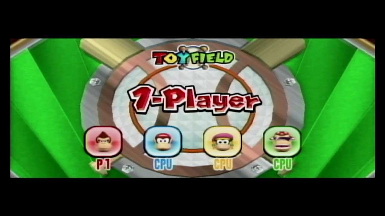 Mario Super Sluggers: Toy Field Donkey Kong vs Diddy Kong vs Dixie Kong vs Funky Kong Gameplay HD