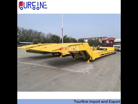 2 Axle Folding Gooseneck 50 Ton Platform Semi Trailer #trailer #folding #gooseneck