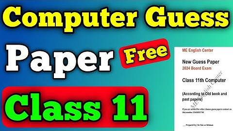 Class 11 or first year computer guess paper 2024 Sindh board exam |computer guess paper intermediate