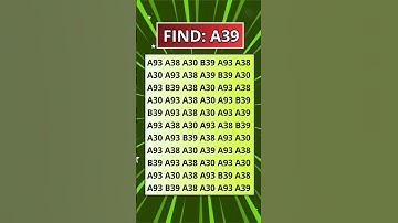 👁️ Eye Test: Can You Find the Number A39 Hidden Among A93, A38 & B39? | Hard Focus Challenge #shorts