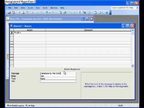 lecture 19 Creating a Message Box in Access from a Macro